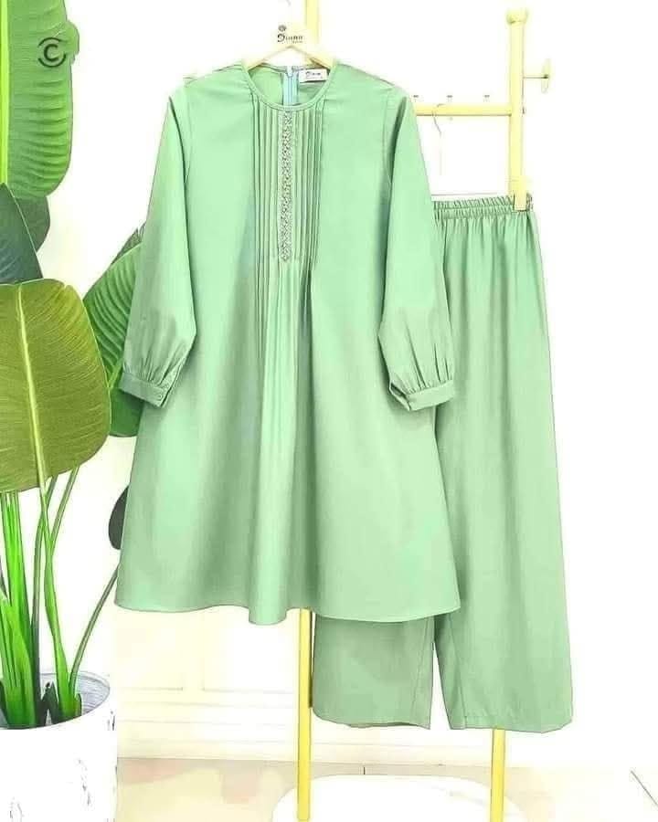 Western Fashion Pant tops 2pis collection Lemon Color Soft silk Georgette for womens and girls.